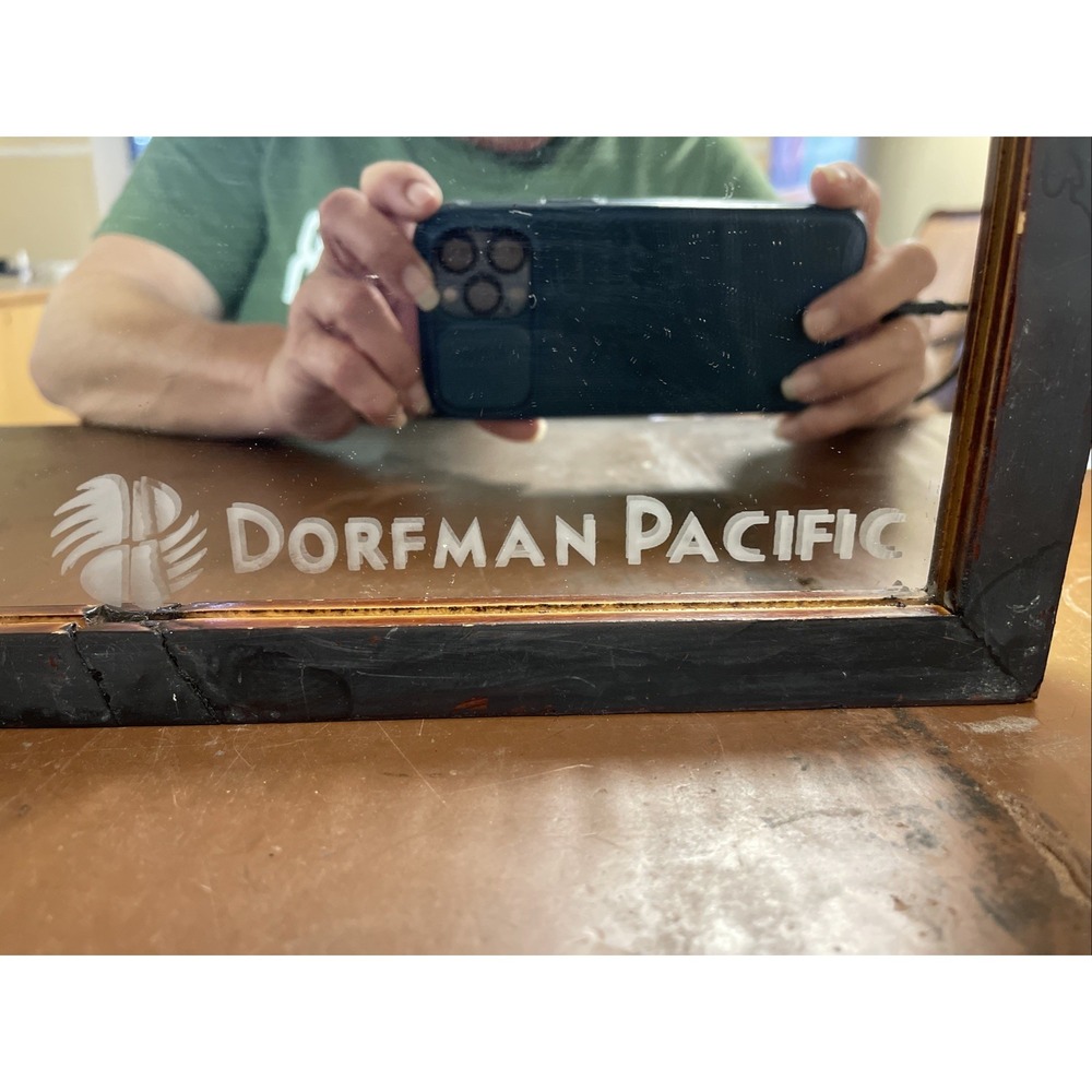 Vintage Dorfman Pacific Advertisement Mirror Double Sided Hats Display 13 x 7 in - Picture 2 of 6